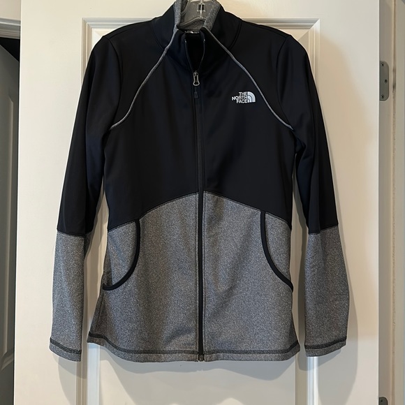 North Face Black and Gray Color Block Fleece Zip Up - Picture 1 of 3